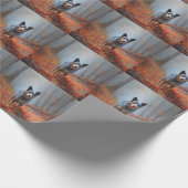 Blauwe Heeler in Herfst laat Herfst inspireren Cadeaupapier (Hoek)