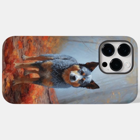 Blauwe Heeler in Herfst laat Herfst inspireren Case-Mate iPhone Case (Achterkant (horizontaal))