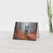 Blauwe Heeler in Herfst laat Herfst inspireren Kaart (Voorkant)