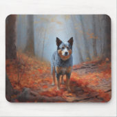 Blauwe Heeler in Herfst laat Herfst inspireren Muismat (Voorkant)