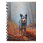 Blauwe Heeler in Herfst laat Herfst inspireren Notitieboek (Voorkant)