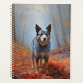 Blauwe Heeler in Herfst laat Herfst inspireren Planner (Voorkant)