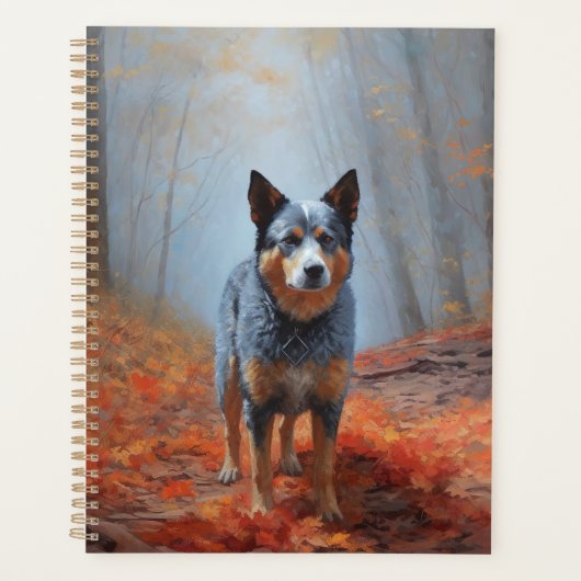 Blauwe Heeler in Herfst laat Herfst inspireren Planner (Voorkant)
