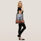 Blauwe Heeler in Herfst laat Herfst inspireren Tote Bag (Op model)