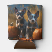 Blauwe Heeler Puppy Herfst Delight Pompoen Blikjeskoeler (Achterkant)