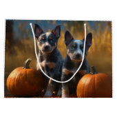 Blauwe Heeler Puppy Herfst Delight Pompoen Groot Cadeauzakje (Achterkant)