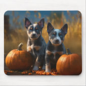 Blauwe Heeler Puppy Herfst Delight Pompoen Muismat (Voorkant)