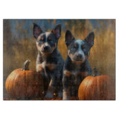 Blauwe Heeler Puppy Herfst Delight Pompoen Snijplank (Voorkant)