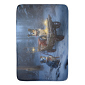 Blauwe Heeler Sneeuwslee Kerstdecoratie Badmat (Voorkant Verticaal)