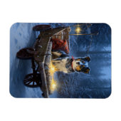 Blauwe Heeler Sneeuwslee Kerstdecoratie Magneet (Horizontaal)