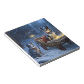 Blauwe Heeler Sneeuwslee Kerstdecoratie Notitieblok (Schuin)