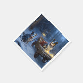 Blauwe Heeler Sneeuwslee Kerstdecoratie Servet (Hoek)