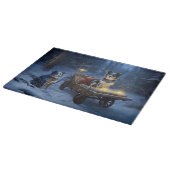 Blauwe Heeler Sneeuwslee Kerstdecoratie Snijplank (Hoek)