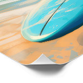 Blauwe Heeler Strand Surfschildering Perfect Poster (Hoek)
