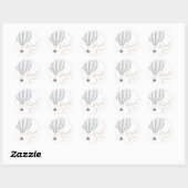 Blauwe Heet Luchtballon Jongen Baby Shower Bedankt Ronde Sticker (Vel)
