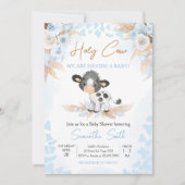 Blauwe Heilige Koe Baby shower Kaart (Voorkant)