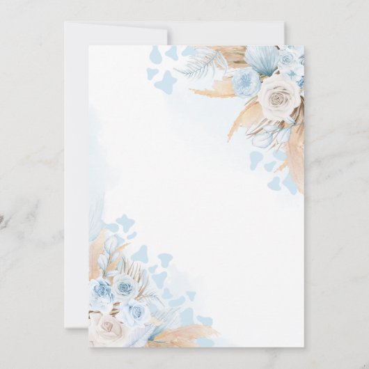 Blauwe Heilige Koe Baby shower Kaart (Achterkant)