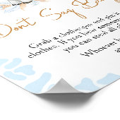 Blauwe Heilige Koe Baby shower zeg geen Baby Poster (Hoek)