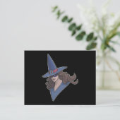 Blauwe heks briefkaart (Staand voorkant)