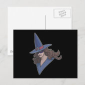 Blauwe heks briefkaart (Voorkant / Achterkant)