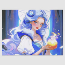 Blauwe Heks Holding Potion Halloween Dagcadeauverp