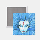 Blauwe heks magneet (Voorkant / Achterkant)