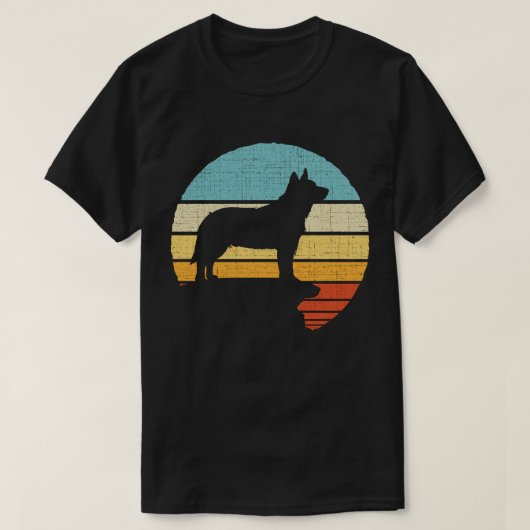 Blauwe heler Australisch vee hond retro hond puppy T-shirt (Design voorkant)