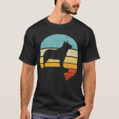 Blauwe heler Australisch vee hond retro hond puppy T-shirt (Voorkant)