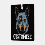 Blauwe heler Australische vee hond aangepaste naam Metalen Ornament (Voorkant links)