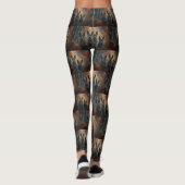 Blauwe heler Halloween nacht Doggy Delight Leggings (Achterkant)