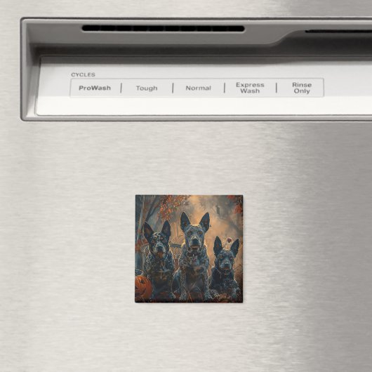 Blauwe heler Halloween nacht Doggy Delight Magneet (Insitu (Vaatwasser))