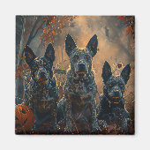 Blauwe heler Halloween nacht Doggy Delight Magneet (Voorkant)