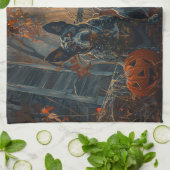 Blauwe heler Halloween nacht Doggy Delight Theedoek (Gevouwen)