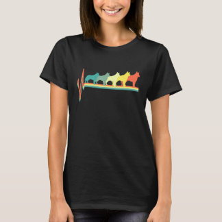 Blauwe heler hartslag retro t-shirt