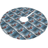 Blauwe heler hond in sneeuw Kerstmis Kerstboom Rok (Gekanteld)