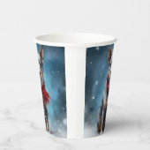 Blauwe heler hond in sneeuw Kerstmis Papieren Bekers (Rechts)