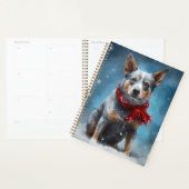 Blauwe heler hond in sneeuw Kerstmis Planner (Display)