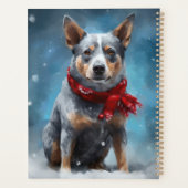 Blauwe heler hond in sneeuw Kerstmis Planner (Achterkant)