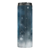 Blauwe heler hond in sneeuw Kerstmis Thermosbeker (Achterkant)