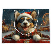Blauwe Heler Hond Roller Coaster Kerstmis Groot Cadeauzakje (Voorkant)