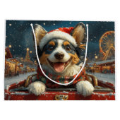 Blauwe Heler Hond Roller Coaster Kerstmis Groot Cadeauzakje (Achterkant)