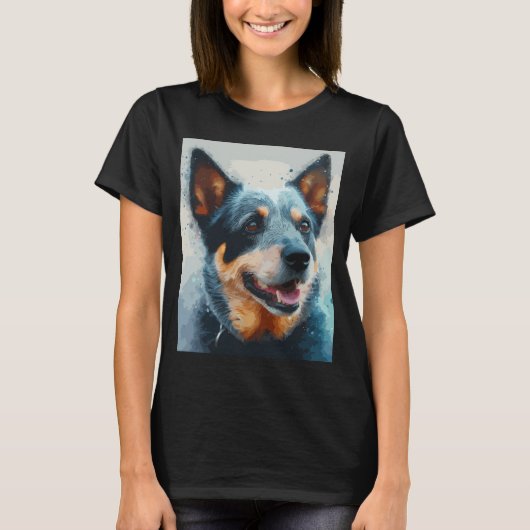 Blauwe Heler Hond T-shirt (Voorkant)