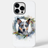 Blauwe heler Kerstkrans feestelijke pup Case-Mate iPhone Case (Achterkant)