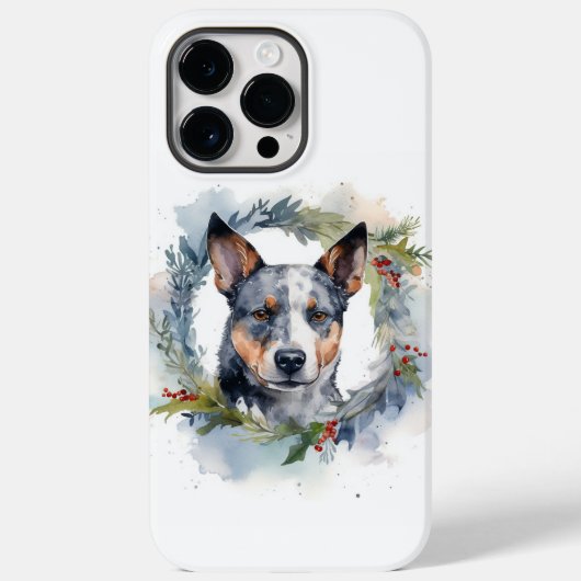 Blauwe heler Kerstkrans feestelijke pup Case-Mate iPhone Case (Achterkant)