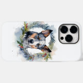 Blauwe heler Kerstkrans feestelijke pup Case-Mate iPhone Case (Achterkant (horizontaal))