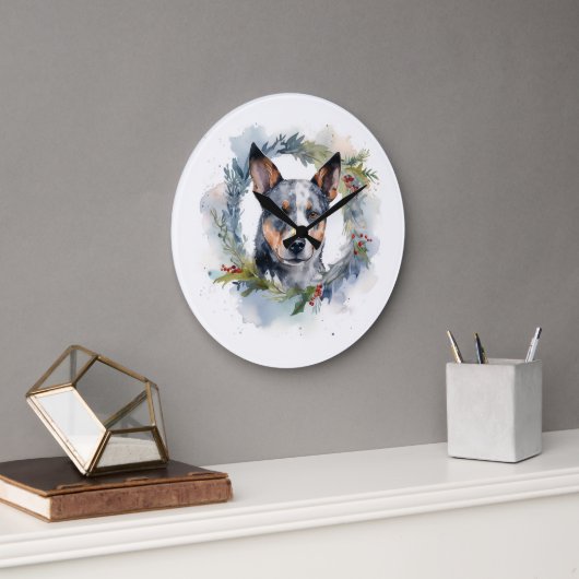 Blauwe heler Kerstkrans feestelijke pup Grote Klok (Kantoor)