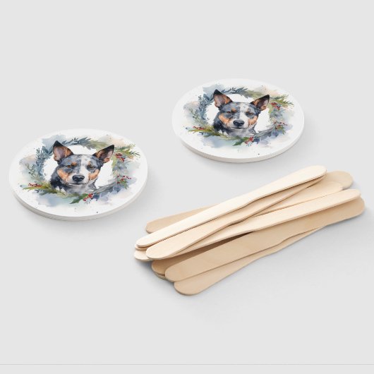 Blauwe heler Kerstkrans feestelijke pup Handwaaier (Niet-gemonteerd)