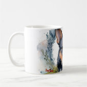 Blauwe heler Kerstkrans feestelijke pup Koffiemok (Links)