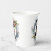 Blauwe heler Kerstkrans feestelijke pup Papieren Bekers (Links)