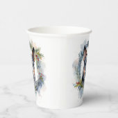 Blauwe heler Kerstkrans feestelijke pup Papieren Bekers (Rechts)